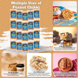 Rani Peanut Chikki (Brittle Candy) 3.5oz (100g) x Pack of 20 ~ All Natural | Vegan | No colors | Gluten Friendly | Kosher | Indian Origin