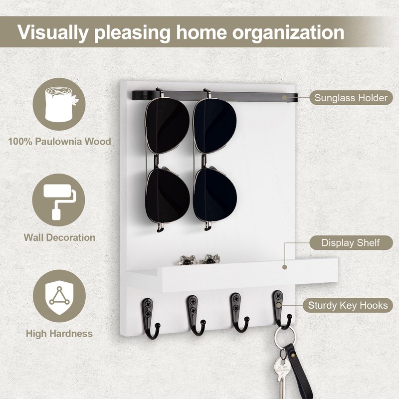Lucundm Key Holder Wall Mount, Key Holder for Wall with