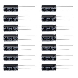40pcs Electrolytic Capacitors 2200uF 16V 105°C 10x20.5mm Aluminum Radial Wire Capacitor for LCD TV Display Motherboard Audio System Repair