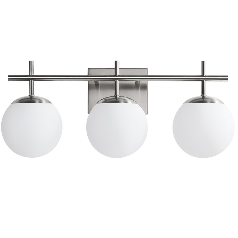 Bathroom Light Fixtures over Mirror, 3-Light Brushed Nickel Vanity Lights