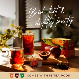 Gya Tea Co Passion Fruit Black Tea Pod (16 ct) - High Caffeine Iced Brew Tea for Refresh & Energy Kickstart the Day