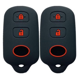 Key Fob Cover for Toyota Tundra: 2 Pics 3 Buttons Key Fob Case Protector Fit for 1995 to 2008 Toyota 4Runner Highlander FJ Cruiser Rav4 Camry Scion XA XB Avalon Echo Prius Sequoia Tacoma Celica| Black