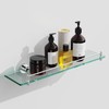 KOCOK 20 Inches Glass Shelves for Bathroom, Chrome Polished Floating