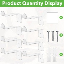 Beeveer 8 Pcs 4 Inch Hat Hooks for Wall Cowboy Hat Rack Strong Adhesive Cap Holder Organizer for Baseball Caps Western Room Decor (Transparent)