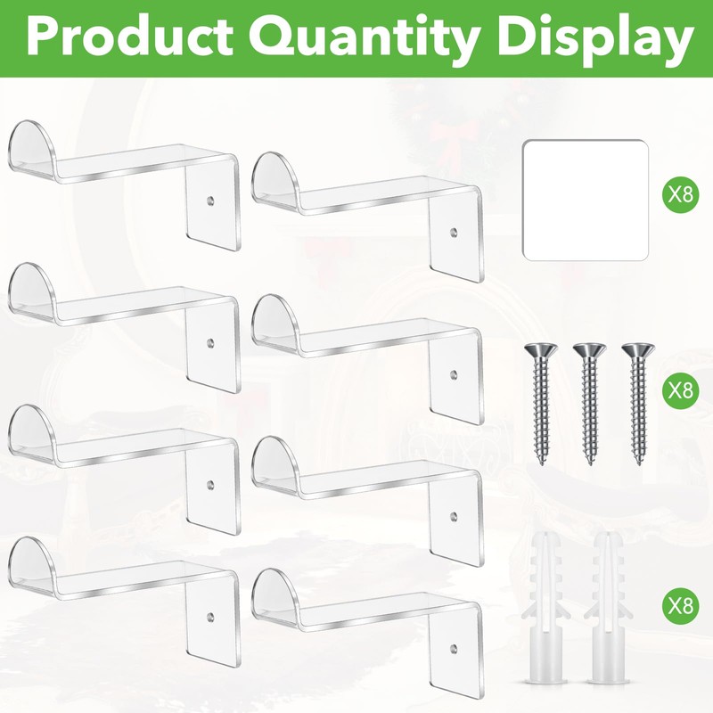 Beeveer 8 Pcs 4 Inch Hat Hooks for Wall Cowboy