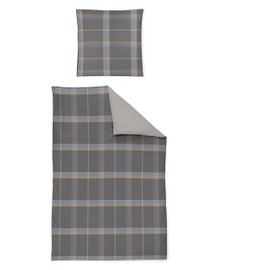 Irisette Bed Linen Maco Satin Grey Size 135 x 200 cm (80 x 80 cm)