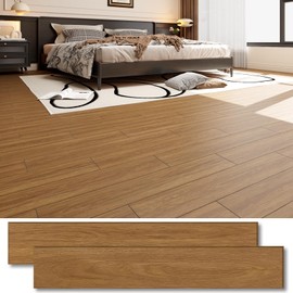 30 Sq.Ft. Peel and Stick Vinyl Floor Tiles 36" x 6" Wood Look Planks, 20 Pack Waterproof Self-Adhesive Flooring Tiles, DIY for Renter, Kitchen, Living Room, RV, Burlywood