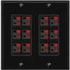 RiteAV 12.0 Surround Sound Speaker Cable Terminal Wire Wall Plate for Home Theater - 2 Gang [Black/Black]