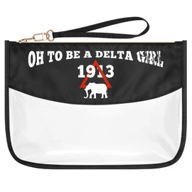 1913 Elephant Sorority Gifts Makeup Bag Delta Sorority Girl Gifts Clear Cosmetic Bag Greek Sorority Sisterhood Gift Elephant Lover Gifts for Women Friend Sister Birthday Gift Travel Toiletry Pouch