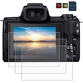 PCTC Tempered Glass Screen Protectors Compatible for Canon EOS M50 Canon EOS 200D SL2 M100 Digital Camera (3 Packs)