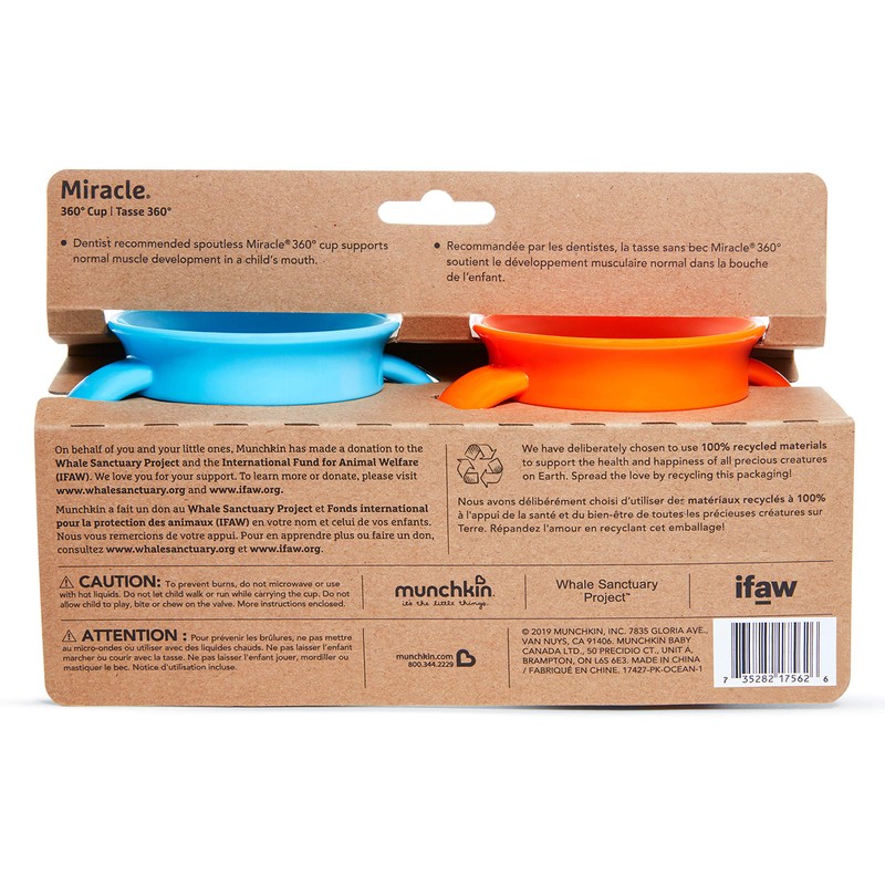 Munchkin Miracle 360 Wildlove Sippy Cup, 6 Oz, 2 Pack,