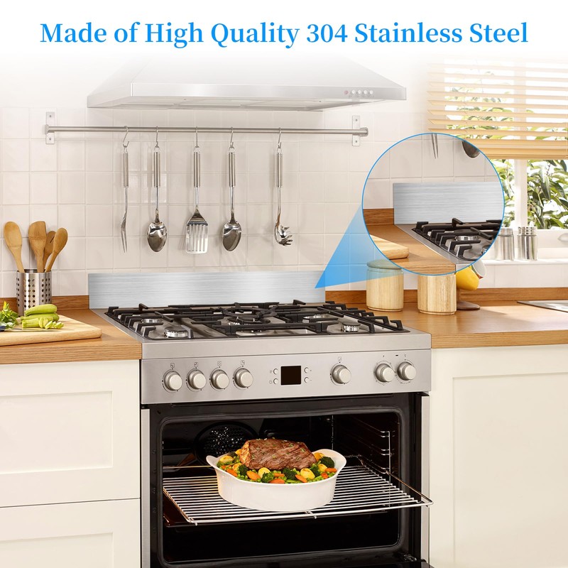 11NBBKGDDS Self-Adhesive Front Control Range Stainless Steel Backguard, 29.75" ×4.75"