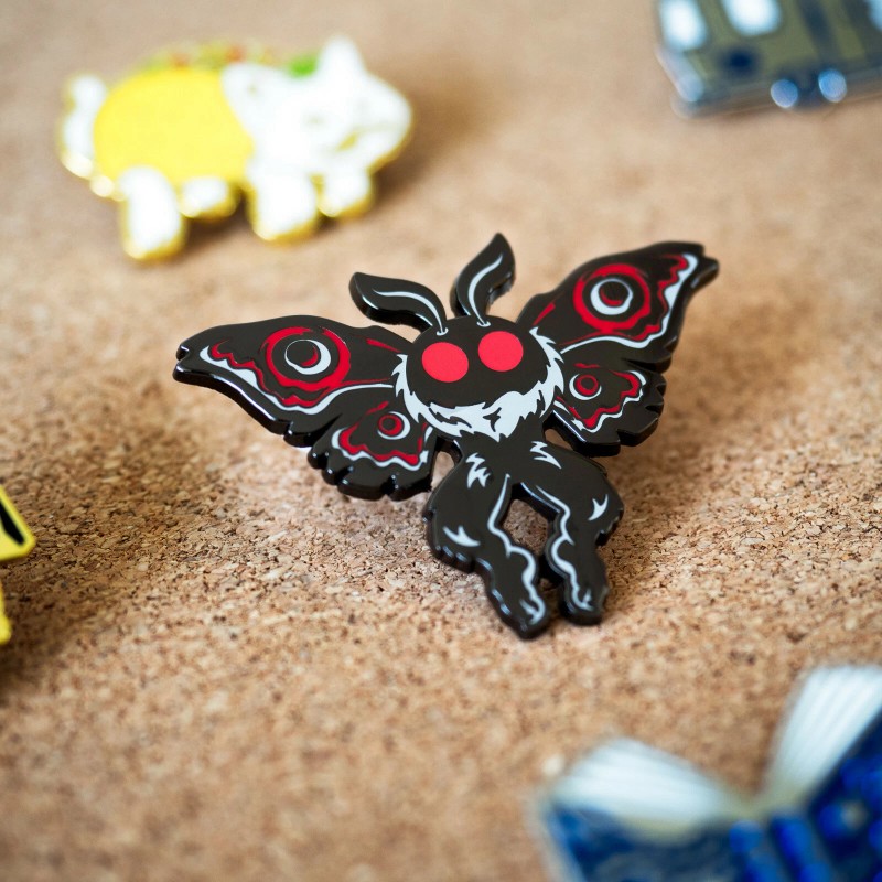 Winks For Days Mothman Cryptid Creature Hard Enamel Lapel Pin