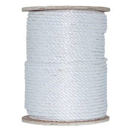 SGT KNOTS Twisted Polypropylene Rope - Floating, Nautical for Marine, Boating, Fishing, Camping, Indoor/Outdoor Project (1/4 in x 600 ft, White)