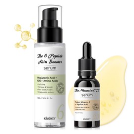 Vitamin C 23% + 6 Peptide Booster Serum Set, Hydrating & Anti-Aging, Vitamin C Serum Improves Skin, Korean Skin Care for All Skin Types, Gift Set for Women