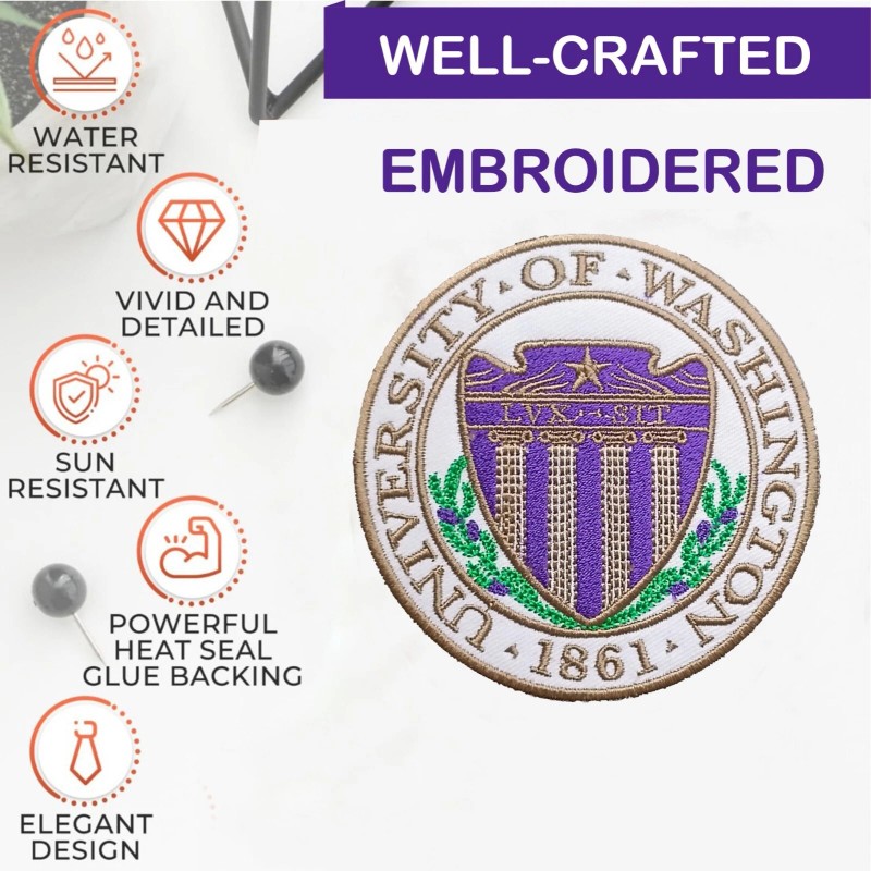 Unbranded Washington University Logo Iron On Patch - Sew Patch