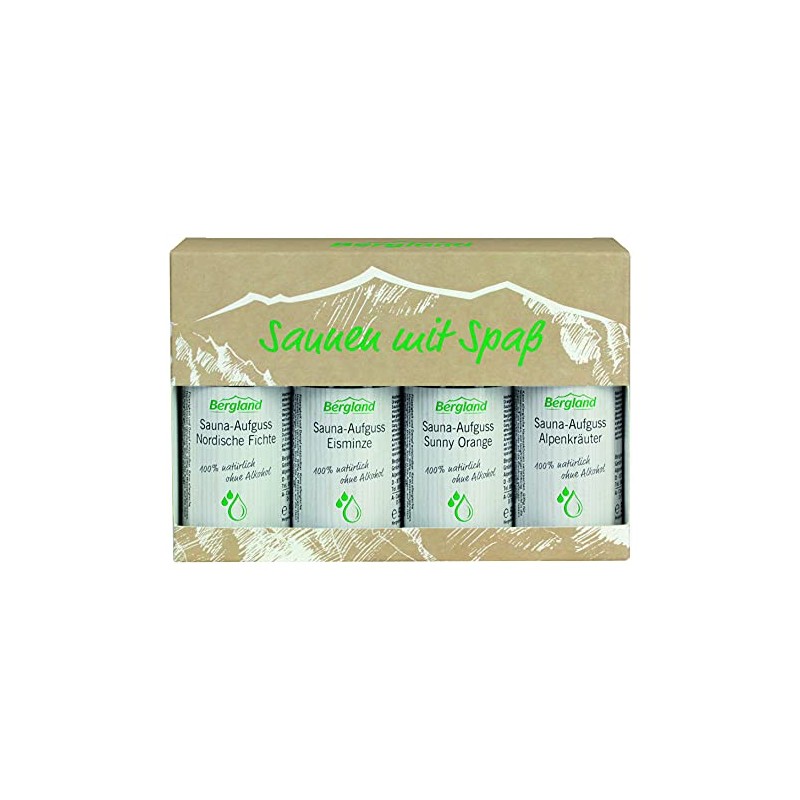 Bergland Sauna with Fun Sauna Infusion Set 4 x 50ml