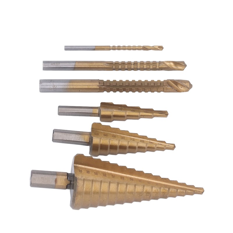Step Drill Bit Set Universal Triangle Shank HSS High Hardness