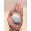 Gemstone Blue Celestite Carved Palm Stone/Pocket Palm Stone/Reiki Healing &
