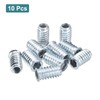 sourcing map 10Pcs Threaded Inserts, M10-1.5x30 Zinc Plated Carbon Steel
