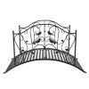 119*67*71cm Black Iron Courtyard Bridge with Bird Pattern Arched Handrail