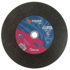 Weiler 57094 14-Inch Cutting Wheel, Tiger AO Steel/Metal Long Life, Performance Cutting, 1/8" A30T Type 1 20mm Arbor (Pack of 10)