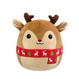 COSORO 20cm Christmas Reindeer Soft Plush Toy,8" Cute Xmas Squishy Reindeer Christmas Plush Pillow Toy,Stuffed Animal Deer Plushies Toys for Kids Girls Boys Birthday Gift Christmas Cuddly Toy