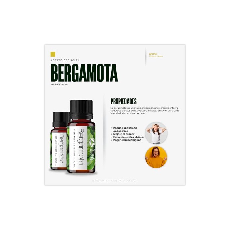 VIDA SCENTS OLEOS Aceite Esencial de Bergamota 10 ML 100%