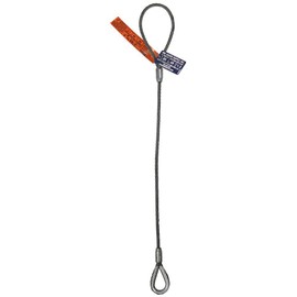 Single Leg Wire Rope Sling | 1 Ton Vertical Rated Capacity | Flemish Eye Loop to Heavy-Duty Thimble | 5/16" Dia. | 18' Length | EIPS 6x25 IWRC | Hanes Supply (HSI) Heavy Duty Rigging Cable