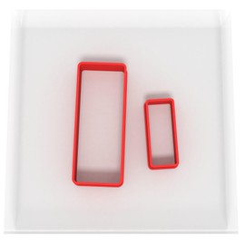 Custom Cutters Rectangle Shaped Cutters | Mini/Small Plastic Cutter for Baking, Fondant, Clay, Pastry, Icing, Jewellery (3CM + 5CM) v2