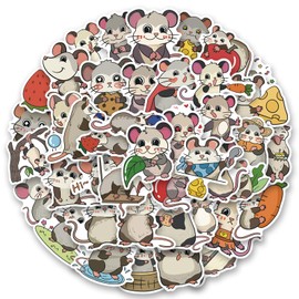 50 PCS Cute Opossum Stickers,Animal Aesthetic Vinyl Waterproof Stickers for Water Bottle Laptop Luggage Helmet Skateboard Snowboard Guitar Scrapbook Phone Gifts for Teens Girls