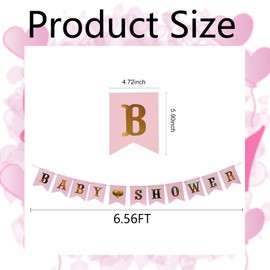 Baby Shower Banner Baby Shower Bunting, Baby Banner Girl Its a Girl Baby Shower Banners for Gender Reveal Party Glitter Birthday Party Decorations Party Supplies (Pink Baby Shower)