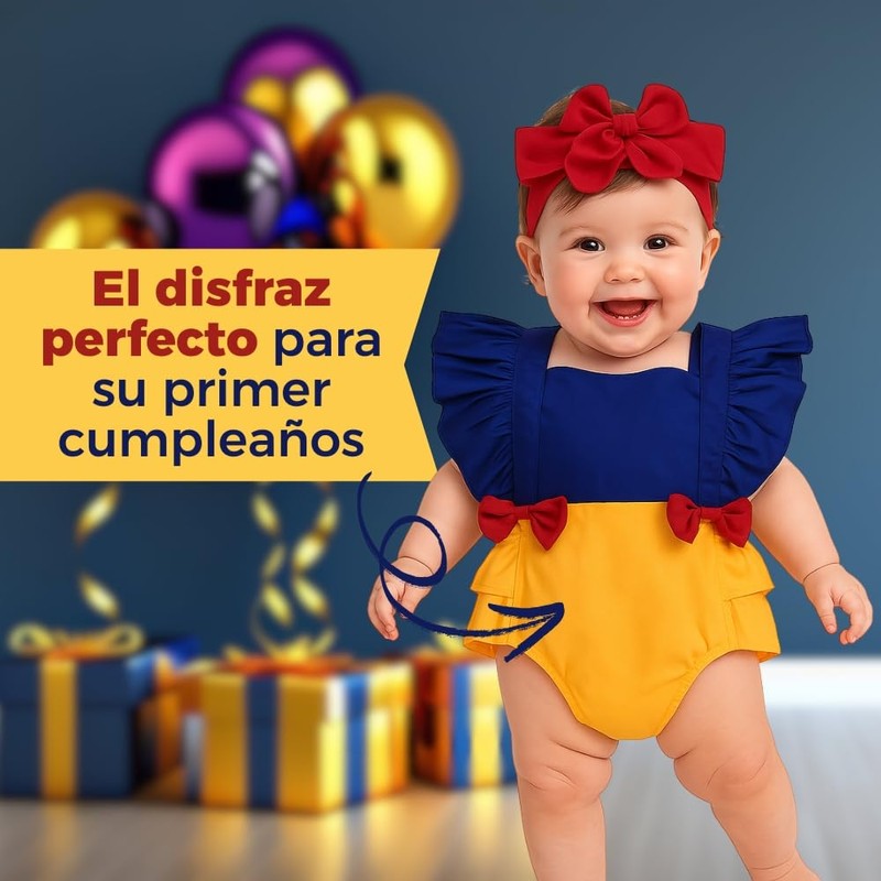 Mameluco Disfraz Blanca Nieves Para Bebé (24 Meses)