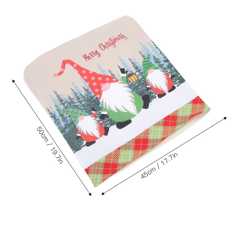 4pcs Chair Covers Soft Elastic Stretch Santa Claus Pattern Dining