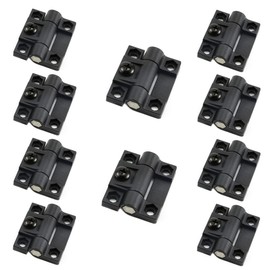 10PCS Adjustable Torque Hinge 43mmx36mm Black Plastic 4 Countersunk Holes Adjustable Position Control Hinges Door Hinges