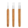 ccHuDE 3 Pcs 0.5mm Dreadlock Crochet Hook Wood Crochet Needles Hair Dreadlocks Tool for Braid Craft