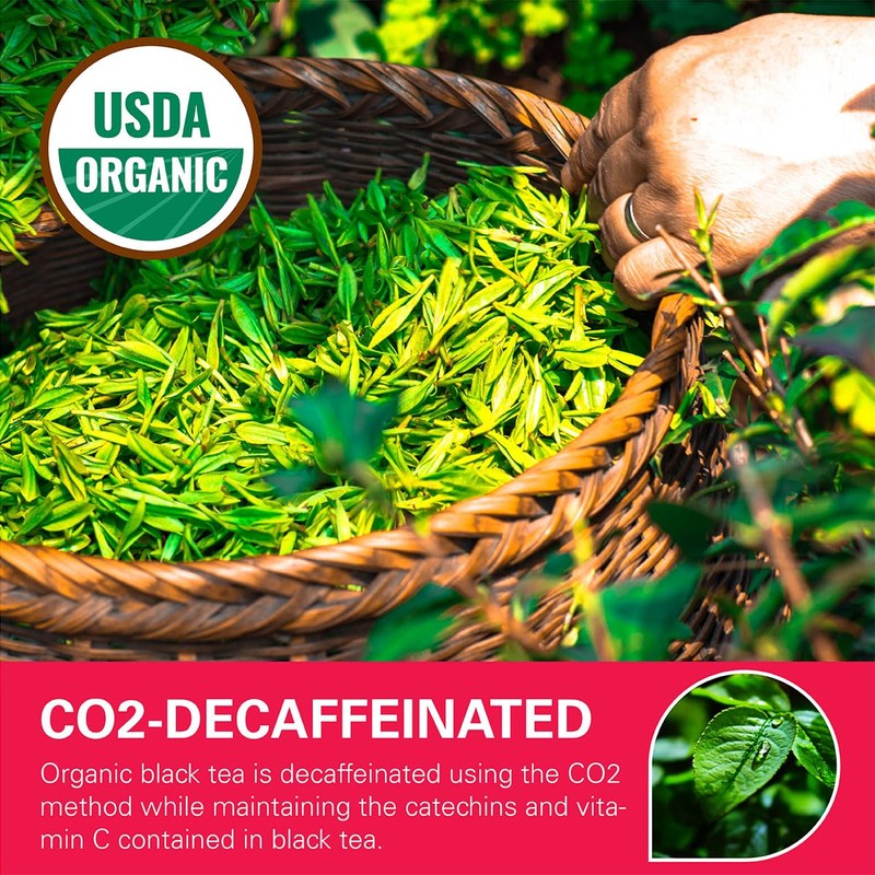 WT WEETEE Organic Decaf Black Tea Bags, Organic Black Tea