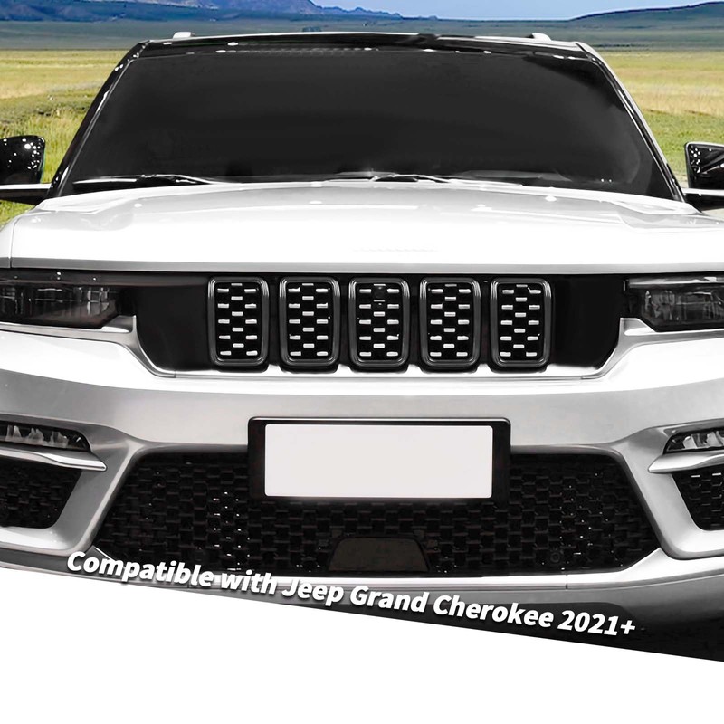 Jimen for 2021+ Grand Cherokee Grill Inserts, 7PCS Front Grille