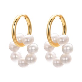 JOLCHIF Large Pearl Hoop Gold Earrings for Women 6mm Boutiquelovin Pearl Hoop Earrings Gold and Pearl Hoop Earrings for Women