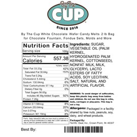 By The Cup White Chocolate Melting Wafers, 2 lb Bulk Bag for Chocolate Fountain, Fondue Sets, Molds and More