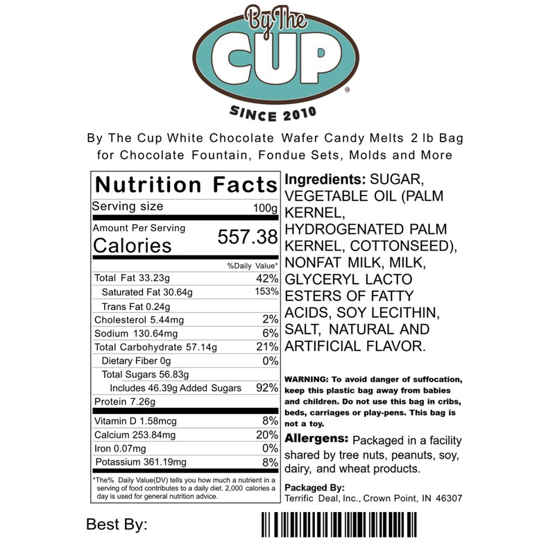 By The Cup White Chocolate Melting Wafers, 2 lb Bulk