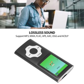 64G MP3 Player, 1.8 Inch Music Player, LCD Screen, Recording FM Radio, Portable MP3 Player for Kids Students (Black)