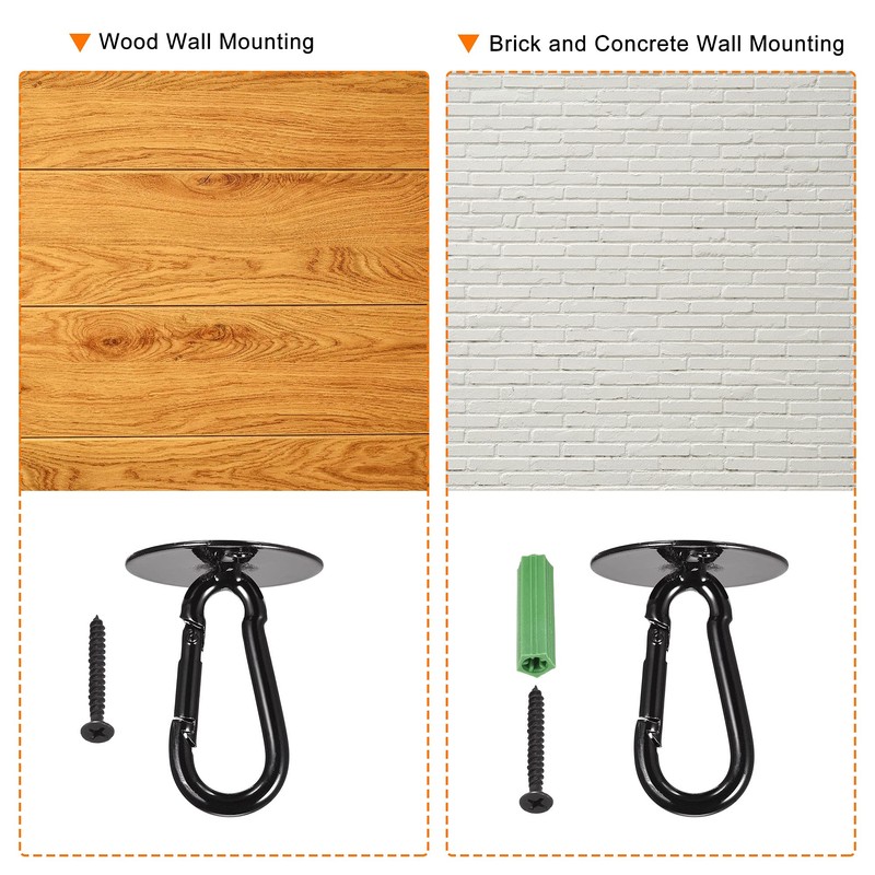 sourcing map Ceiling Hooks Snap Hook Wall Mounted 40x52mm Iron