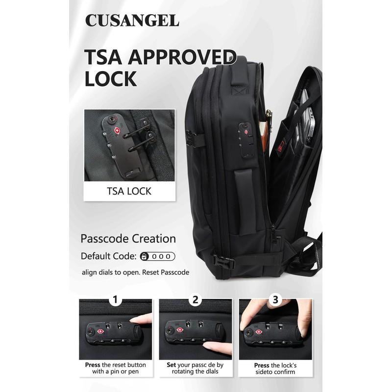 Cusangel vacuum backpack travel with pump compression,18in vac travel 45L