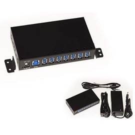 KALEA-INFORMATIQUE Industrial-type USB Charging Station and HUB, USB3 7 Ports with 3A Power Supply. Adjustable or Rackable.