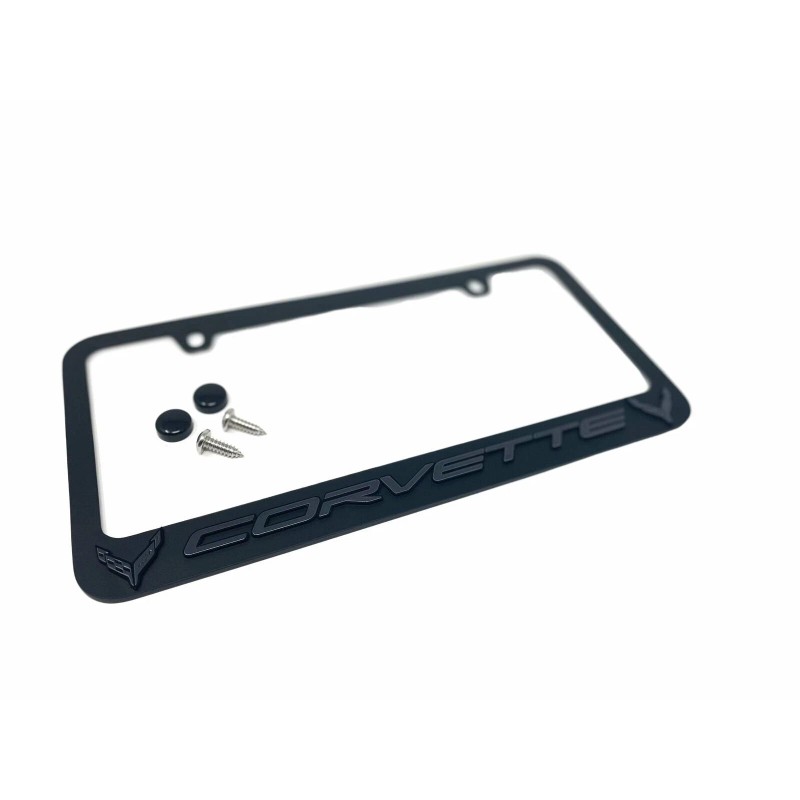 West Coast Corvette C8 Corvette License Plate Frame - Black