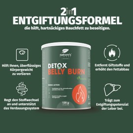 Nature's Finest by Nutrisslim Detox Belly Burn: Abnehmmittel und Entgiftung Pulver Mit Curcuma, Mariendistel und Artischocken Extrakt Hochdosiert