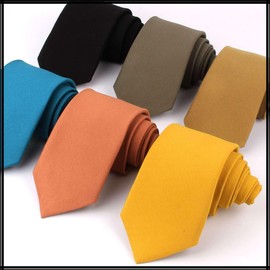 White Fang NC101 Men's Necktie, Solid, Simple, Business, Formal, Casual, Stylish,, yellow