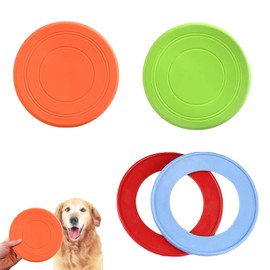 Dog Frisbee, 4 PCS Frisbee Dog Toy, Indestructible Dog Frisbee for Training and Outdoor Play, Durable Disc Set for Beach and Exercise, Intimate Time with Pets, Orange, Green, Red, Blue