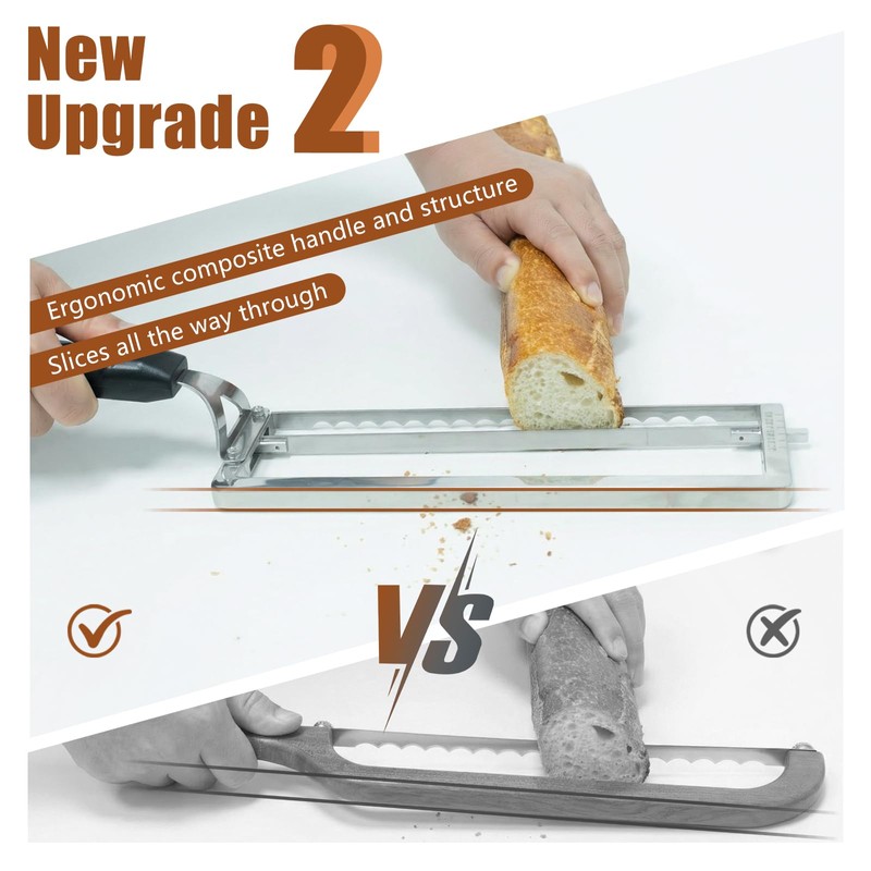 Adjustable Bread Slicer for Homemade Bread,Bread Knife With Slicing Guide